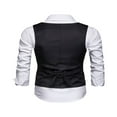 thumbnail image 2 of Gilet de Smoking Classique pour Hommes, Col en V, Sans Manches, à Simple Boutonnage, Gilet de Costume pour Gentlemen, 2 of 6