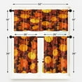 thumbnail image 2 of Autumn Leaf Thanksgiving Fall Kitchen Curtains with Valance and Tier Sets 36 Inch, 3 Pieces Pumpkin Orange Rod Pocket Drapes Window Treatment Curtains for Kitchen Over Sink Dining Room Decor, 2 of 6