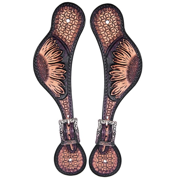 Leather Spur Strap Western Tan W/ Brown Hilason