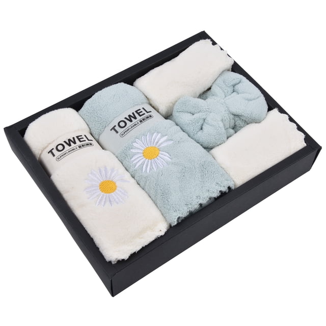 Towels Set, Wide Application Daisy Pattern Coral Velvet Exquisite Texture Bath Sheets For Travel For Hotel For Home
