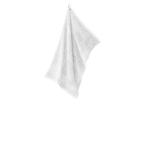 Port Authority TW530 Grommeted Microfiber Golf Towel, White - One Size