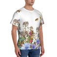 thumbnail image 4 of Yiaed Herbs and Wildflowers Print Mens Short Sleeve Tight Fit T-Shirt, Crewneck Casual Tee-XX-Large, 4 of 5