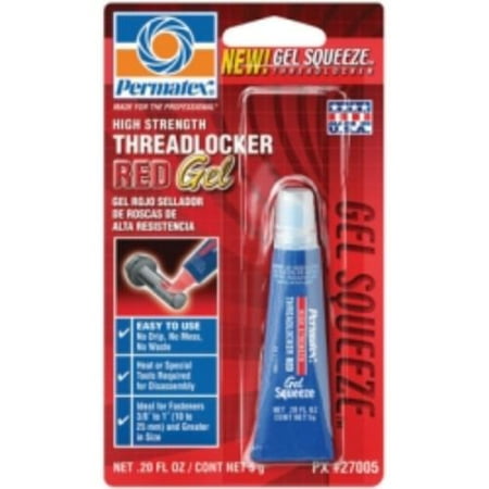 - Permatex .20-oz Red High Strength Threadlocker