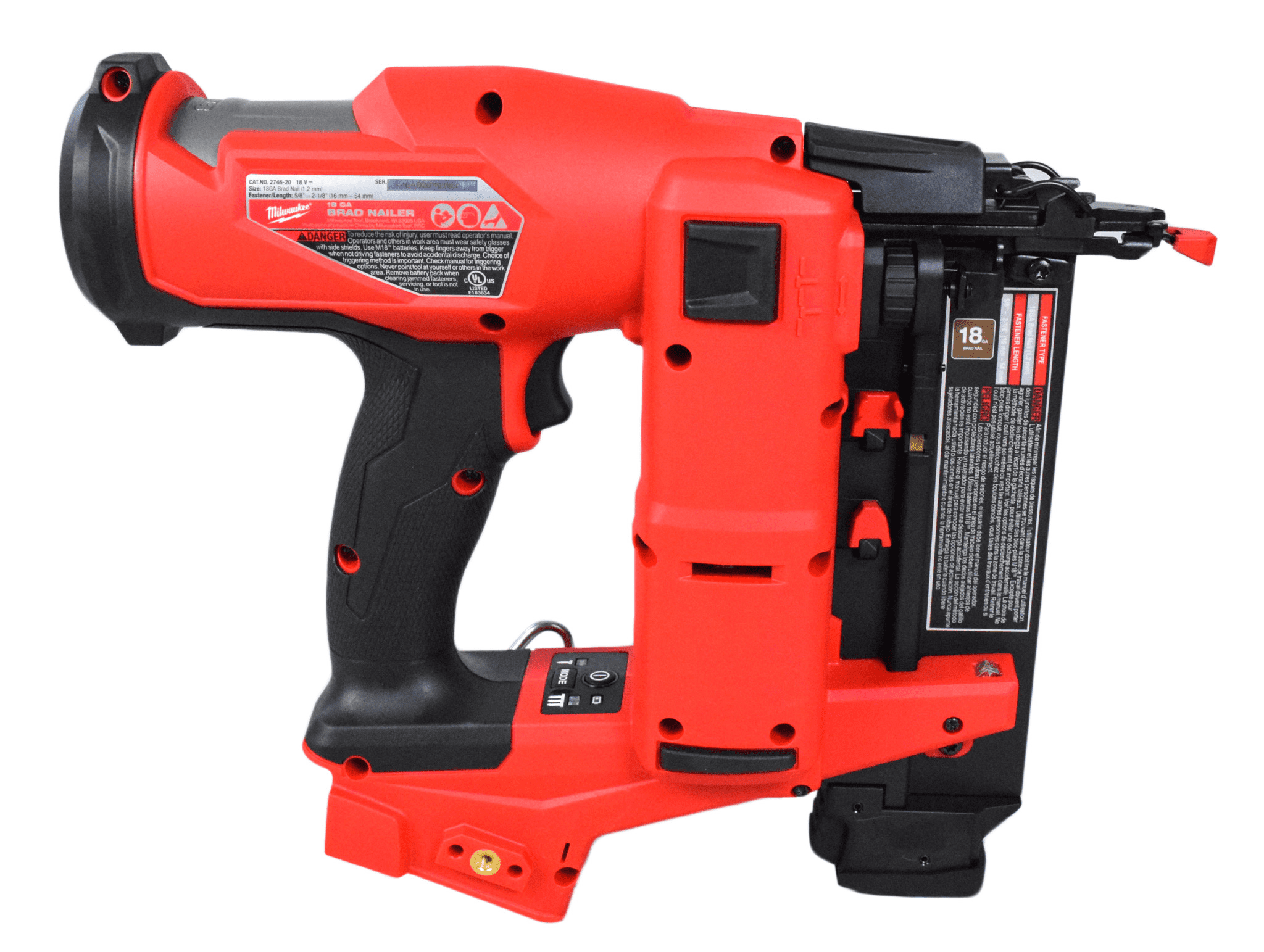 MILWAUKEE M18 FUEL 18 Gauge Cordless Brad Nailer – Model 2746-20 (Bare Tool)