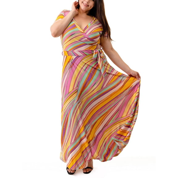 Ella Samani Women's Plus Size Maxi Wrap Dress