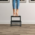 thumbnail image 6 of 2 Step Stool for Adults Kids, Heavy Duty Sturdy Steel Frame with Wooden Steps, Bedside Foot Stool with 500lbs Load Capacity, Non-Slip Step Stool for High Bed, Kitchen, RV Step - Black, 6 of 8