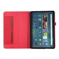 thumbnail image 3 of Case for Amazon Fire Max 11 13th Generation 2023, Fabric PU Leather Folio Cover Soft TPU Inner Multiple Viewing Angles Stand with Card Slots - Red, 3 of 5