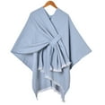 thumbnail image 2 of Dwellite Pashmina Shawl Wraps for Women, Shawls and Wraps for Evening Dresses Solid Color Wool Blend Shawl Dressy Light Blue, 2 of 3