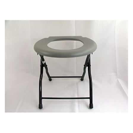 Folding Commode Chair Steel Portable Camping Toilet Seat, 250 Pounds Capacity by