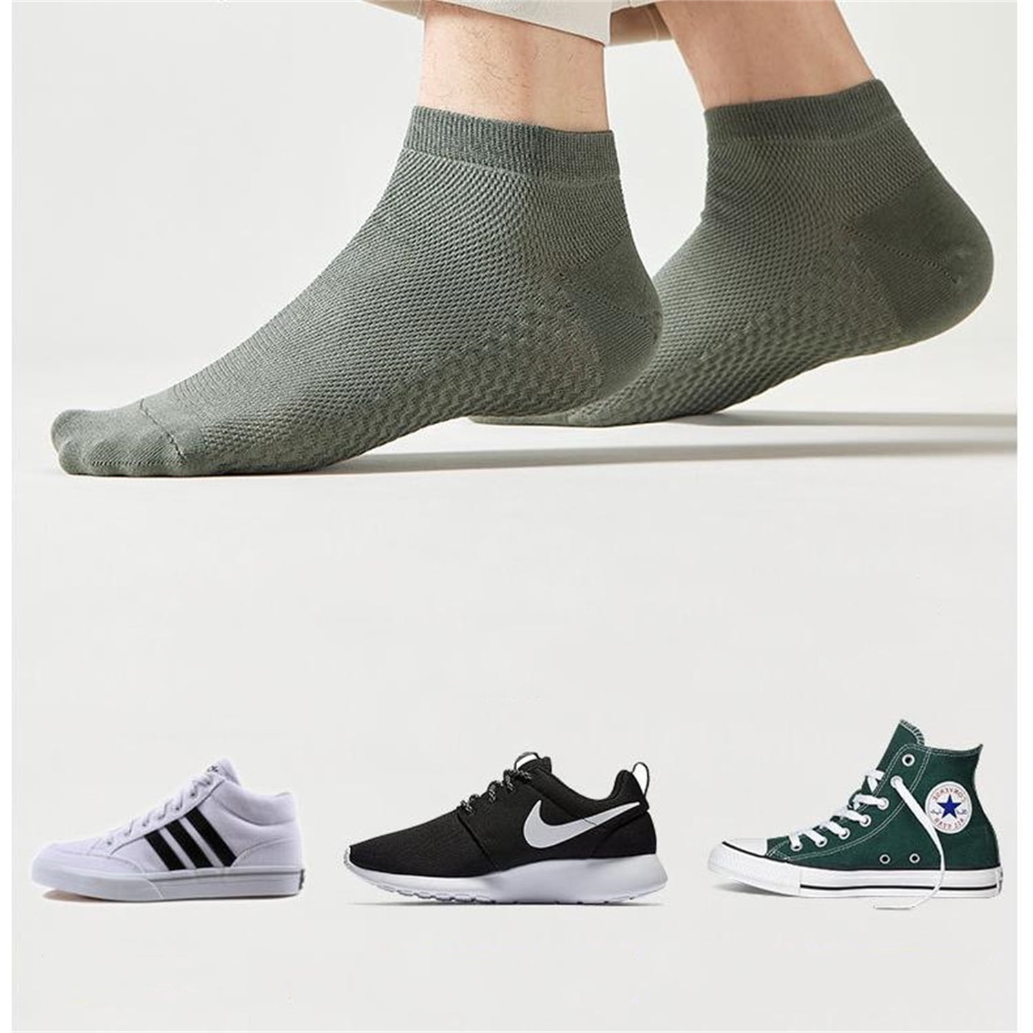 Sookeceks 6 Pairs Ankle Socks for Men Soft Breathable Mesh Cotton Socks Low Cut Soft Casual Socks Size 7-23