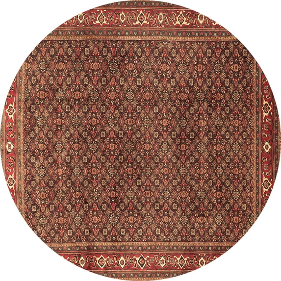 Ahgly Company Indoor Round Persian Brown Traditional Area Rugs, 7' Round