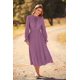 thumbnail image 4 of Vestido PRETTYGARDEN Primavera Otoño Midi Cuello en V Swiss Dot Morado Talla L, 4 of 8