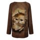 thumbnail image 5 of Blusa de manga larga con cuello redondo para mujer, camisetas informales con estampado de animales Pompotops  FGAJ843, 5 of 5