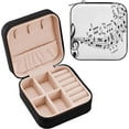 thumbnail image 2 of SKYSONIC Musical Notes Leather Jewelry Box,Portable Mini Jewelry Case Traveling Jewelry Organizer for Rings Necklaces Bracelets Earrings, 2 of 7