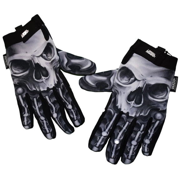 Lethal Threat Bio-Skull Mens Motorcycle Gloves Black XXL