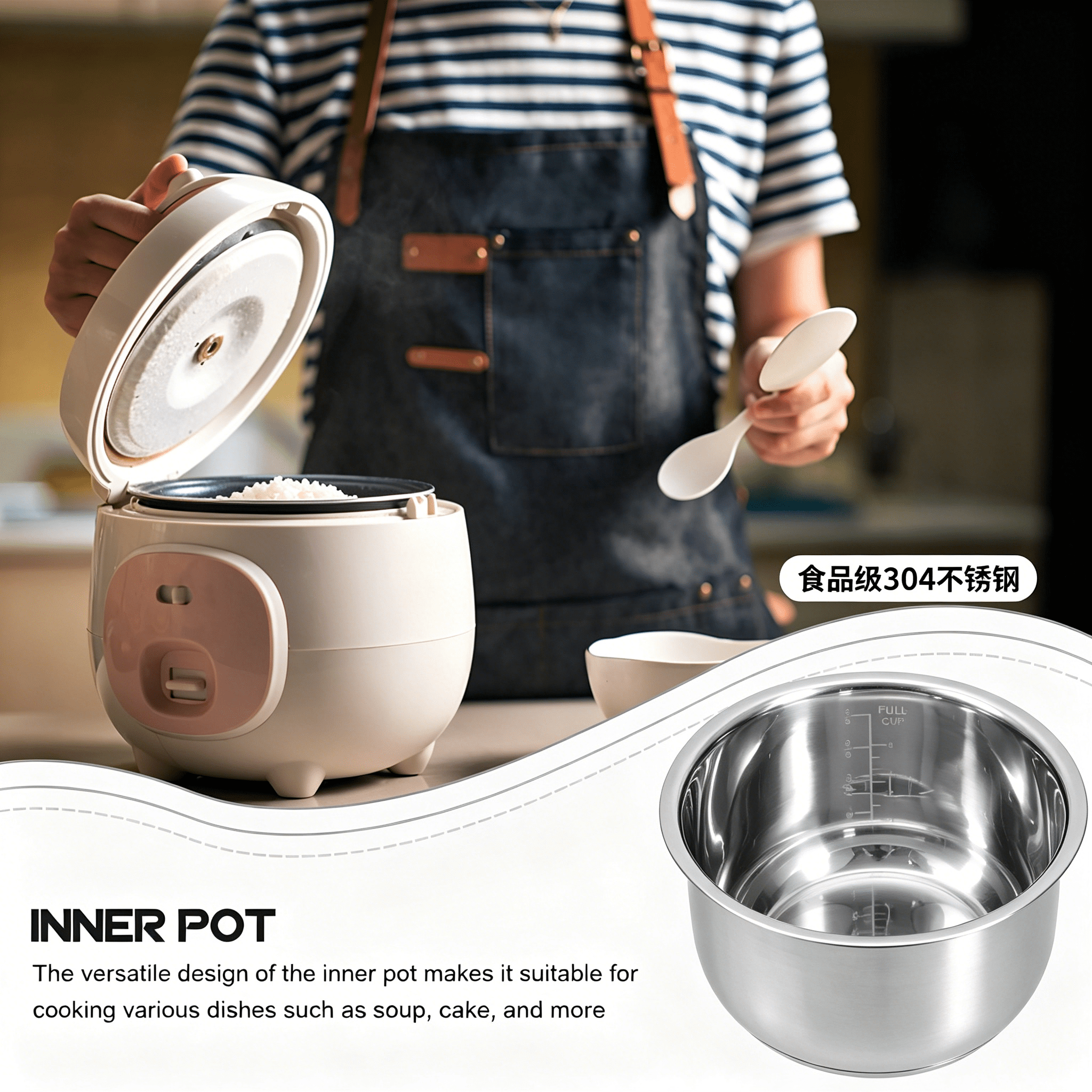 ACDANC 2026 New Universal Inner Pot Stainless Steel Inner Pot Rice Cooker Supply for Rice Cooker, Steamer, Kitchen Appliance, Multi Cooker