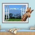 thumbnail image 2 of VWAQ 3D Giraffe Wall Decal Mt Kilimanjaro Art Window Wall Sticker Mural - AN1 (18"H X 27"W), 2 of 3