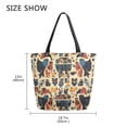 thumbnail image 5 of FORMRS Womens Canvas Tote Bag with Zipper Inner Pocket Shoulder Handbag, Red Geometric, 5 of 7