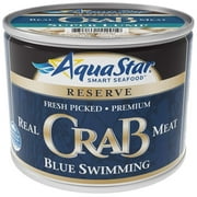 Aqua Star Reserve Pasteurized Blue Swimming Crab Meat Super Lump, 16 Ounce -- 6 per case.
