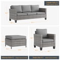 thumbnail image 2 of ACEGOSES 5-Piece Patio Sofa Set Gray Rattan Outdoor Furniture Set Three-Seat Sofa Ottomans Suiting Backyard, Poolside and Patio,Gray, 2 of 7