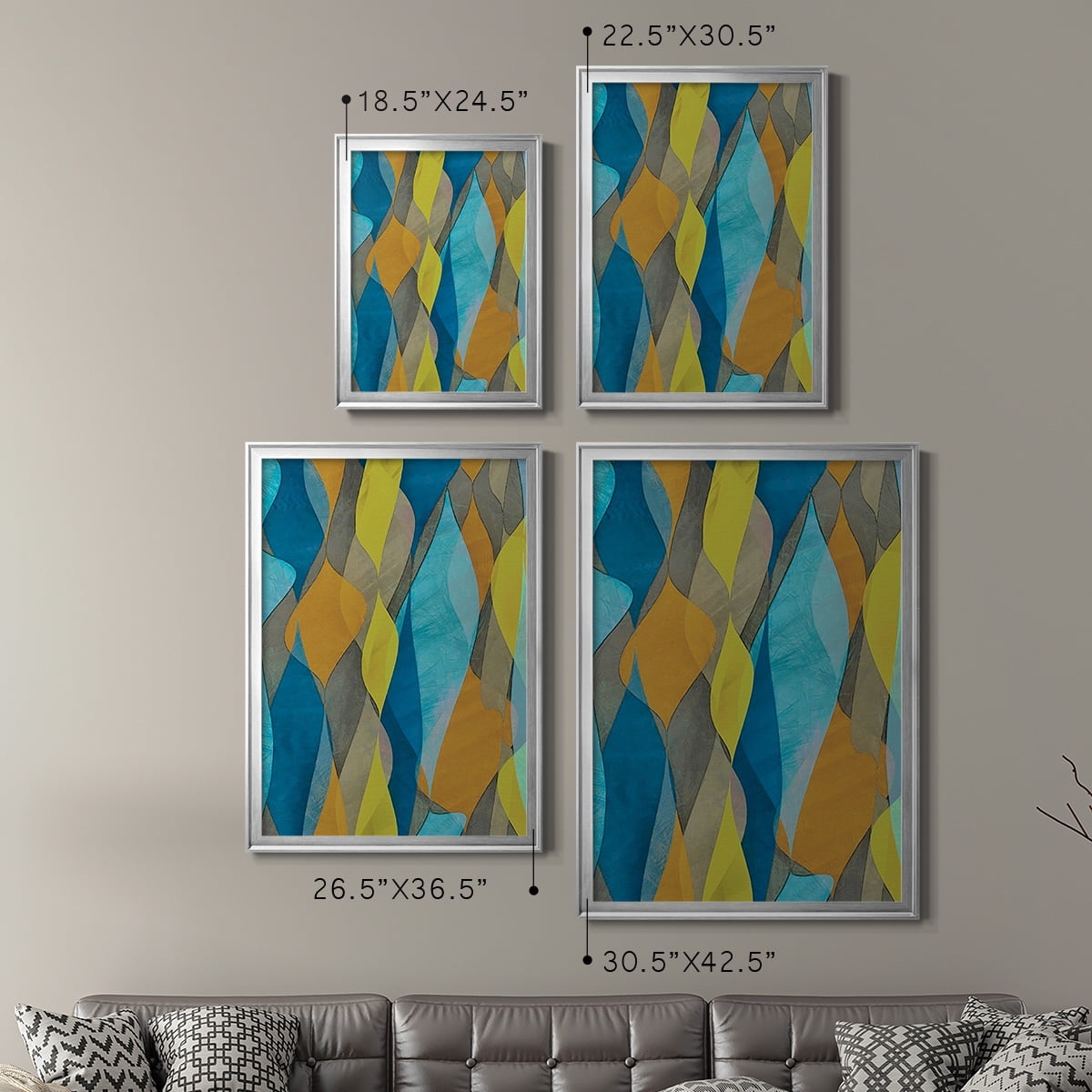 Colorful Cascade I Premium Framed Print, in Gold, Black, or Silver - Ready to Hang