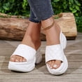 thumbnail image 6 of Eltusu Women Wedge Slide Sandals, No Slip Soft Bottom Open Toe Outdoor Ladies Shoes White Size 8.5, 6 of 9
