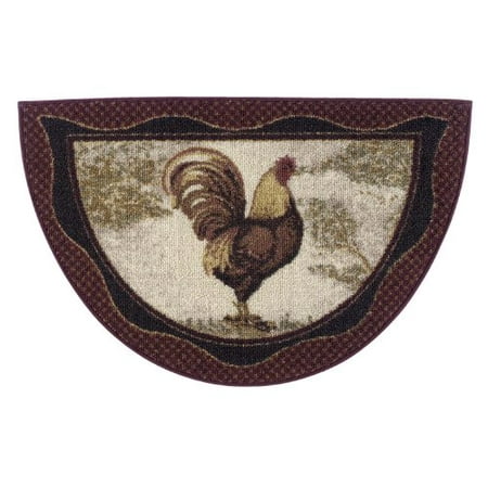 Washable Non Skid Rooster Kitchen Mat Rug Half Circle 19 X 31 Rooster Kitchen Mat Rug Half Circle