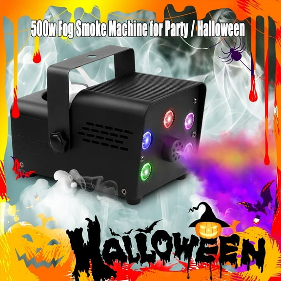 Fog Machine Smoke 700W 5 three-in-one RGB Light Beads Smoke Machine with Remote Control for Halloween Party Stage