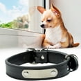 thumbnail image 4 of PU Leather Dog Collar Padded Pet Name Personalized Pet ID Collar Customized for Small Medium Large Dog - Black, 4 of 7