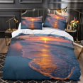 thumbnail image 3 of Modern Bedding Cover Set Beach Sunset Printed Comforter Cover Pillowcase Adult Bedroom Decor,Twin (68"x86"), 3 of 5