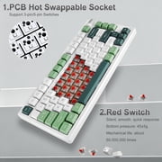 75% Wireless Mechanical Keyboard, 3-Mode BT5.0/2.4GHz/USB-C Hot Swappable Custom Keyboard with Knob, Mechanical Gaming Keyboards with RGB Backlit for PC/Tablet/PS/Xbox, White