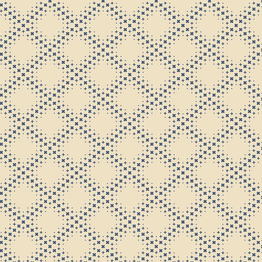 Fabric Criss Cross Check Pattern Brown Tan on Cream Cotton by the 1/4 yard 