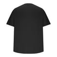 thumbnail image 5 of Mens Shirts Plus Size under $5 Short Sleeved Round Neck Button Solid Color Hem Slit Top Black M, 5 of 6