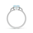 thumbnail image 2 of ANGARA Natural Heart-Shaped Aquamarine and Diamond Three Stone Engagement Ring in 14K White Gold for Women (Size-7mm) | March Birthstone, Anniversary, Jewelry Gift for Women | Natural Aquamarine Ring, 2 of 9