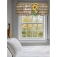 thumbnail image 3 of Sweet Home Valances for Windows Sunflower Vintage Rustic Brown Stripe Wood Board Kitchen Valance Curtain Rod Pocket Small Curtains for Cafe Bathroom Laundry Basement 60" x 18", 3 of 8