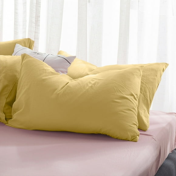 Funda de almohada de color liso lavado, ideal para cabello y lino. Textura suave, cómoda y transpirable. Apertura lateral. Funda de almohada de algodón lavado de color liso.