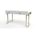 thumbnail image 5 of Pemberly Row Modern Steel/Wood Desk in Glossy White Lacquer/Gold, 5 of 12