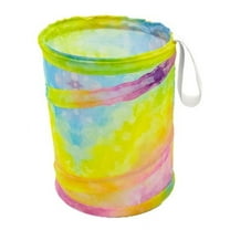 Women's Tie-Dye Floral Print Univeral Collapsible Bucket Hanging Trash Can for Cars