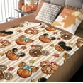 thumbnail image 5 of Fall Football Game Time Flannel Blanket, Autumn Sports Theme Throw Blanket Birthday Gifts for Football Lover Men Women, Touch Down Rugby Maple Leaves Soft Blanket for Bedding Sofa 50 x 60 Inch, 5 of 5