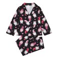 thumbnail image 2 of Einccm Girls 2-Piece Pajama Set, Long Sleeve Top and Short Pants with Button-Down Collar and Cute Print, Soft Polyester Comfort Fit for Casual Daily Wear, Ages 4-7 Years, 2 of 9