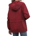 thumbnail image 4 of Womens Raincoat Windbreaker Waterproof Lightweight Packable Hooded Rain Jacket S-XXL, 4 of 5
