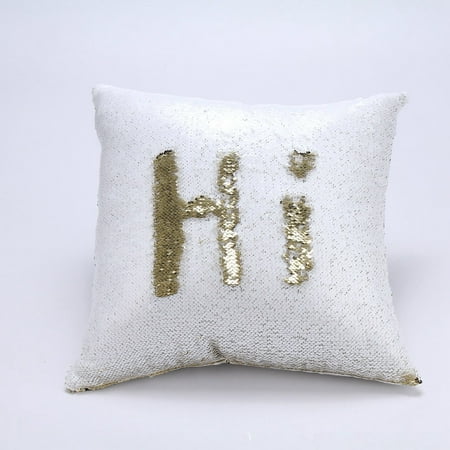 Royal Blue And Gold Pillows Home Sequined Mermaid Decorative Pillow All clearance Reversible Sequin Decorative Pillow 40CM x 40CM ()