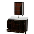 thumbnail image 3 of Wyndham Collection Sheffield 48" Wood Single Bathroom Vanity in Espresso/White, 3 of 3