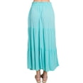 thumbnail image 3 of Pastel by Vivienne Women's Smocking Waist Tiered Long Skirt Plus Size Light Blue X-Large, 3 of 4