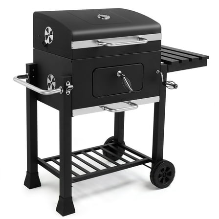 Ktaxon BBQ Grill Outdoor Charcoal Grill Smoker for Patio Backyard,Black