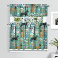thumbnail image 2 of Dog Print Kitchen Curtains 36 Inch Short - 3 Panel Set, Cute Puppy & Floral Design, Rod Pocket Pet Lover Curtains 100% Polyester, Paw & Bone Pattern for Kitchen, Living Room, Bedroom, Easy Wash, 2 of 6