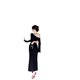 thumbnail image 1 of Wine Red Draped Asymmetrical Long Sleeve Dress For Women Spring Autumn, 1 of 6