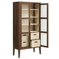 thumbnail image 6 of Modway Nell 71" Glass Door Tall Display Storage Cabinet in Walnut, 6 of 10