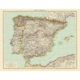 thumbnail image 2 of Andree 32x26 Black Ornate Wood Framed with Double Matting Museum Art Print Titled - Spain Portugal - Andree 1895, 2 of 4