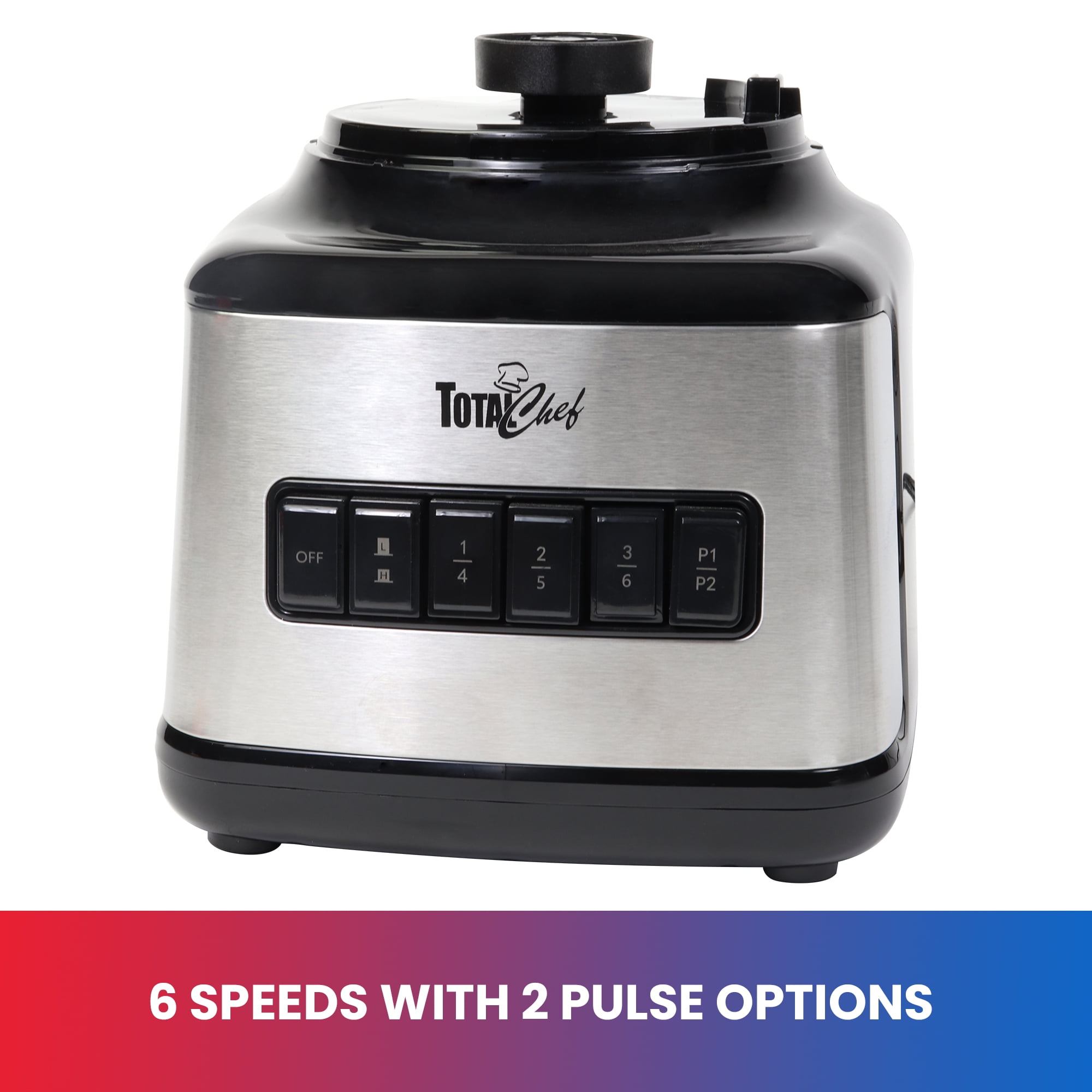 Total Chef 6-Speed Countertop Blender with Glass Jar, 6-cup, 500 Watts